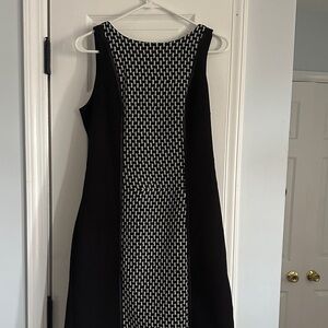 Chic Black and White Asymmetrical Dress